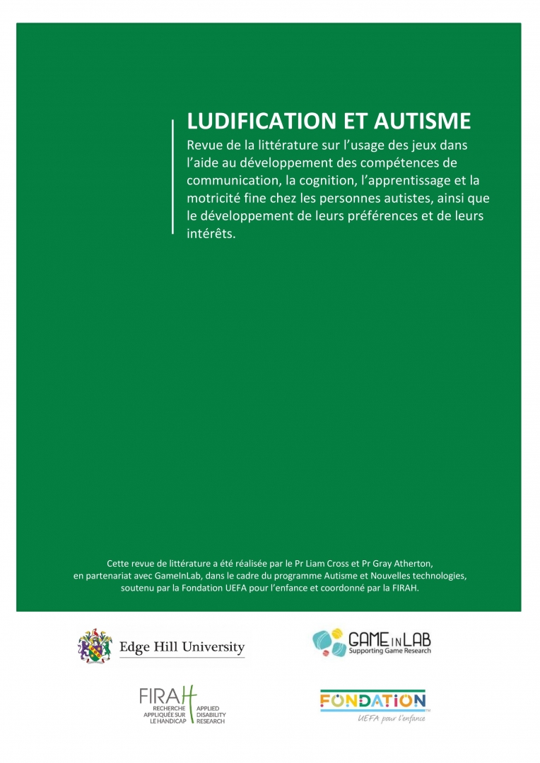 Couverture revue de littérature Ludification et autisme, jpg